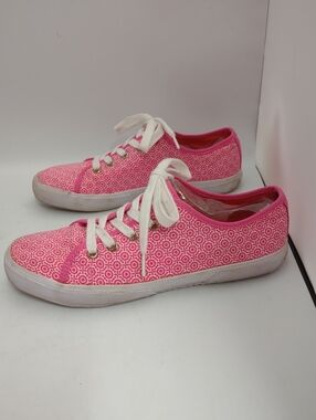 TOMMY HILFIGER LOGO Design Pink Canvas Shoe STYLE TWRainey Size 10 M Women